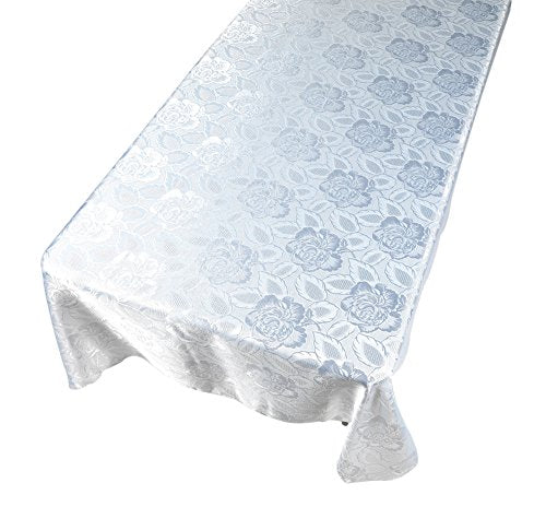 Park Avenue Deluxe Collection Park Avenue Deluxe Collection inch Rose Damask inch 52 inch x70 inch Fabric Tablecloth in White