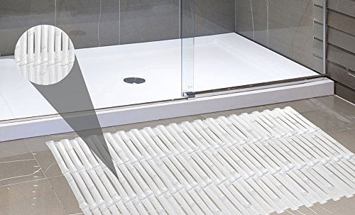 Park Avenue Deluxe Collection Park Avenue Deluxe Collection Bamboo Look Vinyl Bath Tub Mat Size 16 inch x 32 inch in Super Clear
