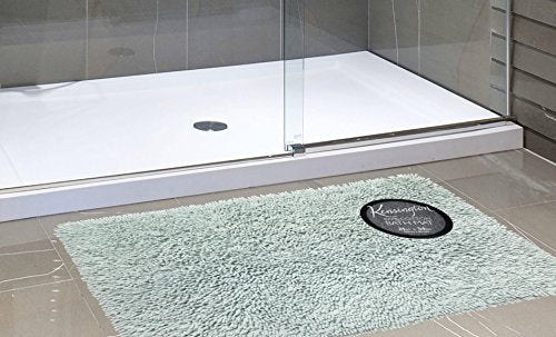 Royal Bath Collection Shaggy Chenille Ultra Plush Solid Color Large (21 inch x 34 inch ) 100% Cotton Bath Mat (Spa Blue)