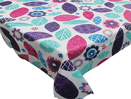 Park Avenue Deluxe Collection Park Avenue Deluxe Collection inch Spring Passion inch 70 inch Round Vinyl Flannel Backed Tablecloth