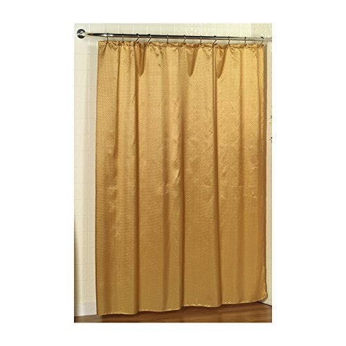 Park Avenue Deluxe Collection Park Avenue Deluxe Collection inch Lauren inch Dobby Fabric Shower Curtain in Gold
