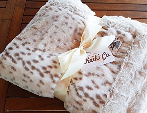 Bon Iver Collection Snow Leopard Couture Oversized Throw (60 inch X 72 inch ) - Made in the Usa