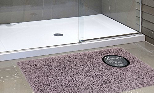 Royal Bath Collection Shaggy Chenille Ultra Plush Solid Color Large (21 inch x 34 inch ) 100% Cotton Bath Mat (Purple)