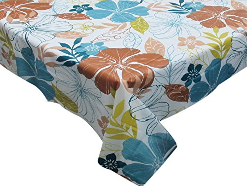 Park Avenue Deluxe Collection Park Avenue Deluxe Collection inch Summer Floral inch 70 inch Round Vinyl Flannel Backed Tablecloth