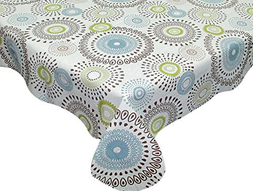 Park Avenue Deluxe Collection Park Avenue Deluxe Collection inch Contemporary Whimsy inch 70 inch Round Vinyl Flannel Backed Tablecloth
