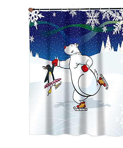 Park Avenue Deluxe Collection Park Avenue Deluxe Collection inch Ice Dancers inch Fabric Shower Curtain