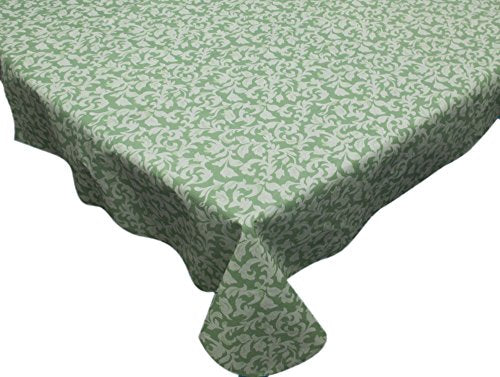 Park Avenue Deluxe Collection Park Avenue Deluxe Collection inch Damask Scroll inch 52 inch x 70 inch Vinyl Flannel Backed Tablecloth