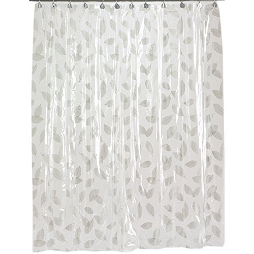 Park Avenue Deluxe Collection Park Avenue Deluxe Collection inch Autumn Leaves inch Vinyl Shower Curtain in Silver