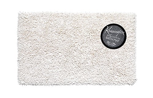 Park Avenue Deluxe Collection Shaggy Cotton Chenille Bath Room Rug Size 21 inch x34 inch in White