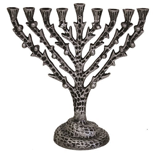 Lamp Lighters Ultimate Judaica Eitz Chaim Tree of Life Hanukkah Menorah (12 inch Silver)