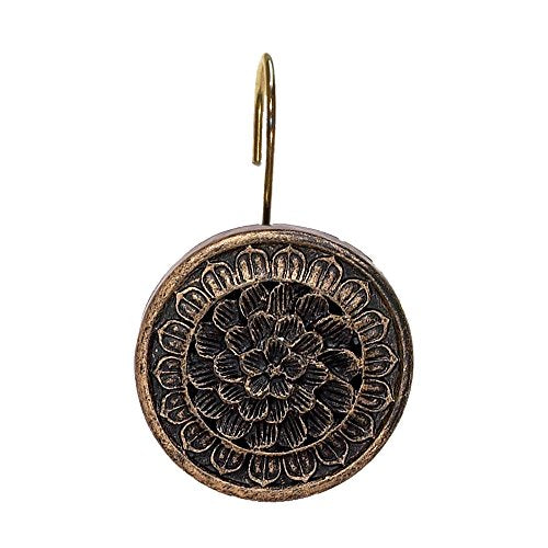 Park Avenue Deluxe Collection Park Avenue Deluxe Collection inch Bronze Floral inch Resin Shower Curtain Hooks