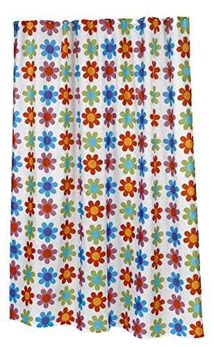 Flower Power Extra Long Fabric Shower Curtain Size: 70 inch x 84 inch