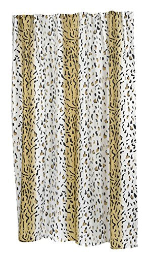 BenandJonah Collection Fabric Extra Long Shower Curtain 70 x 84 inch Panther Design