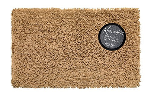 Park Avenue Deluxe Collection Park Avenue Deluxe Collection Shaggy Cotton Chenille Bath Room Rug Size 21 inch x34 inch in Linen