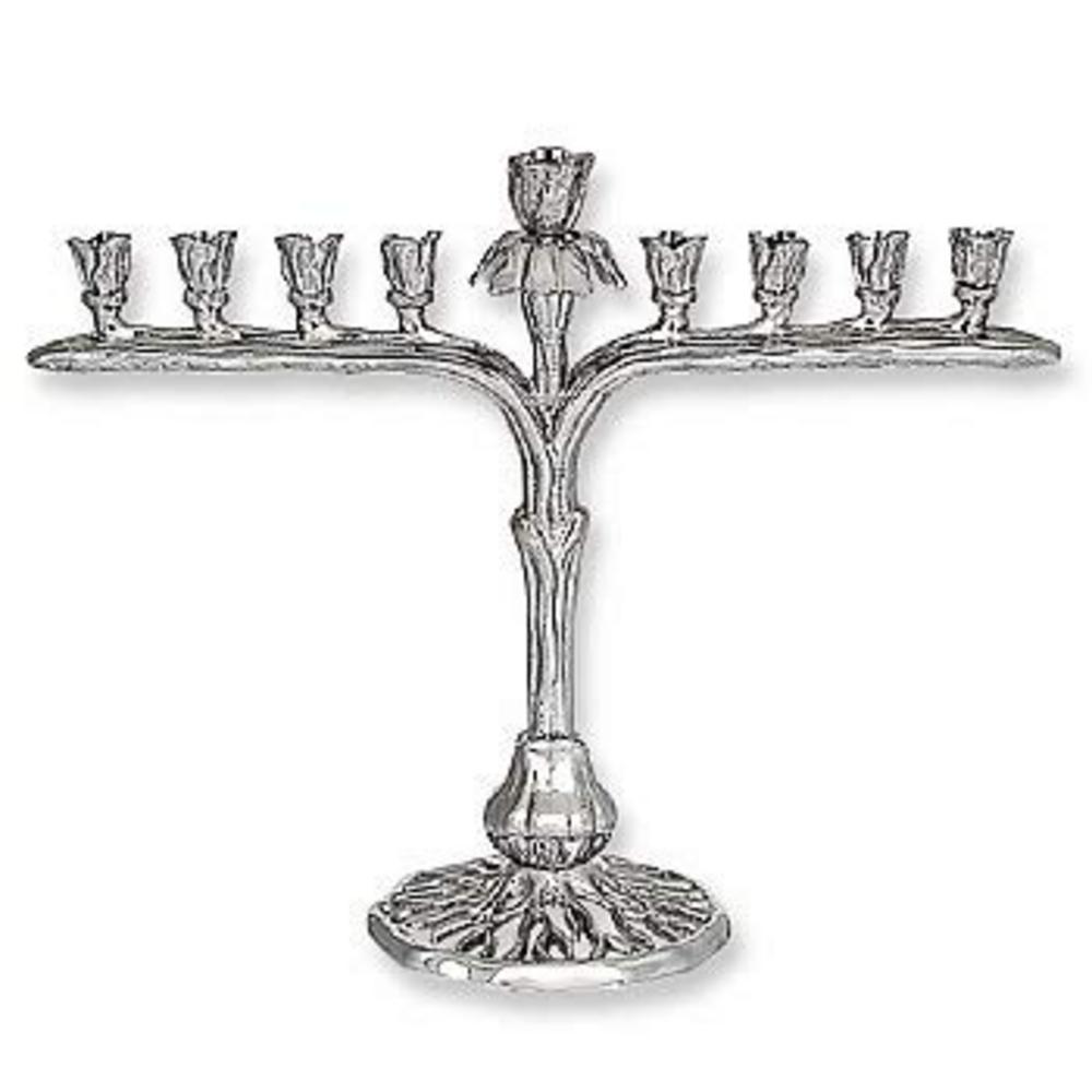 Ben&Jonah Iris Flower Silver Plated Menorah- 11 1/4' x 4 1/4" x 8 1/2"…
