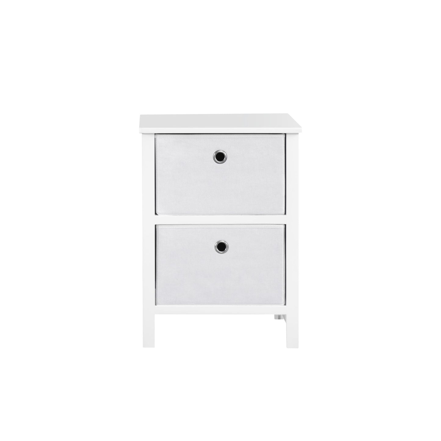 Traditional Elegance EZhome Foldable Furniture 2 Drawer Night Stand 22” x 16” x 19” - White