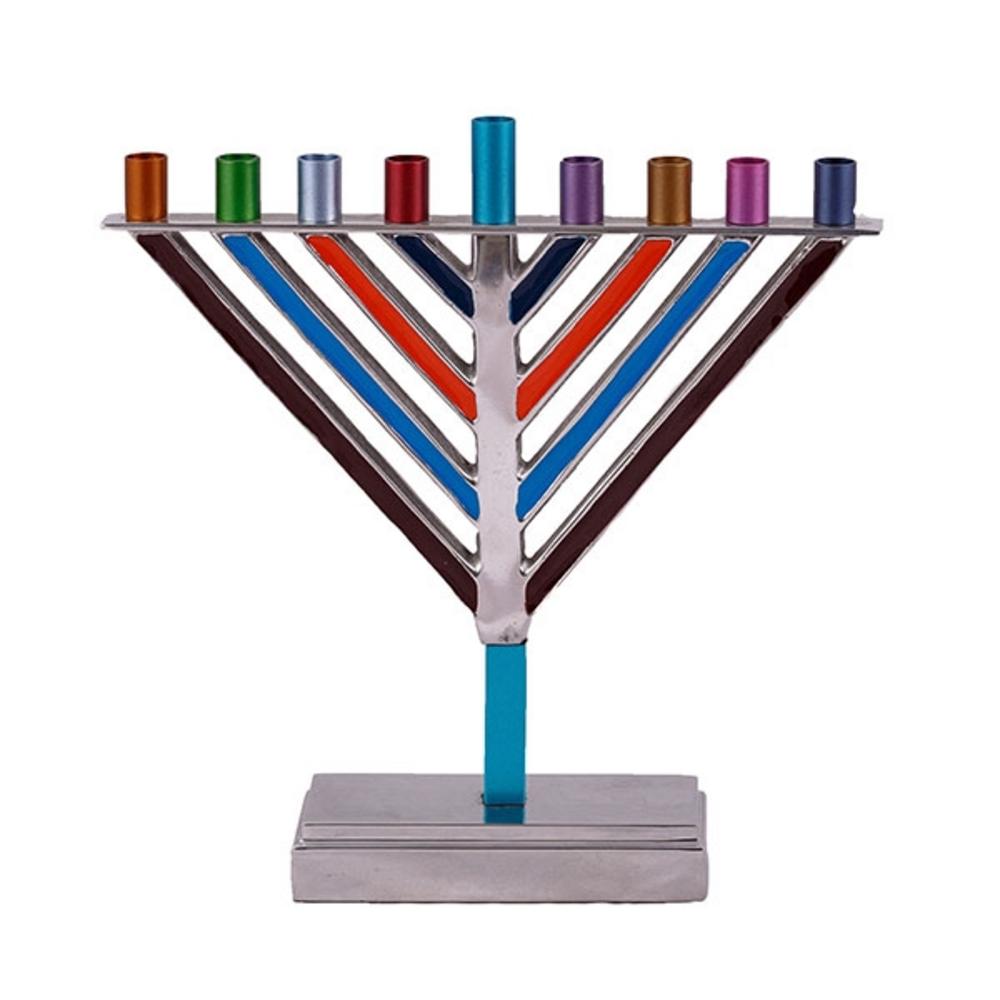 Ben&Jonah Large Chanukah Menorah - Chabad - Multicolor - 8.5" x 8.5" x 2"
