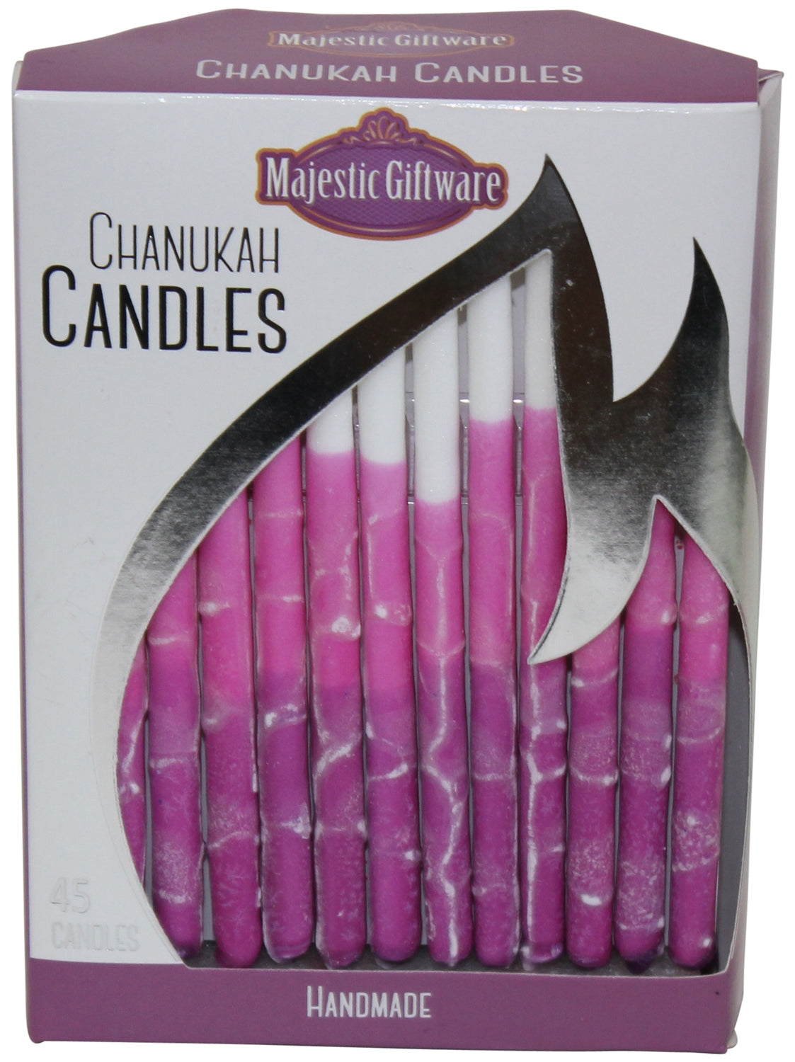Ben&Jonah Chanukah Candles - Executive Collection - 45 Pack - Purple/Pink/White - 6"
