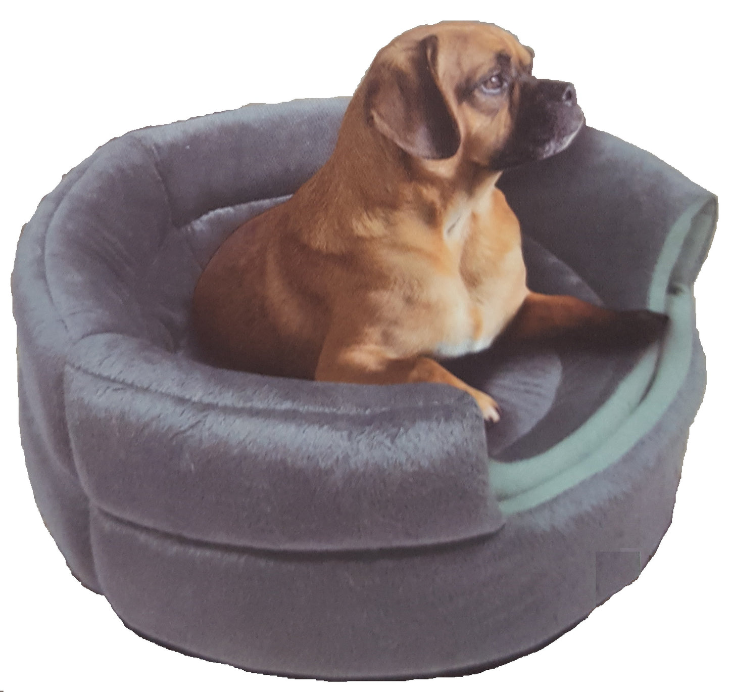 Pet Rite Collection Grey Convertible Pet Bed 16" x 15" x 12.5" (Open)