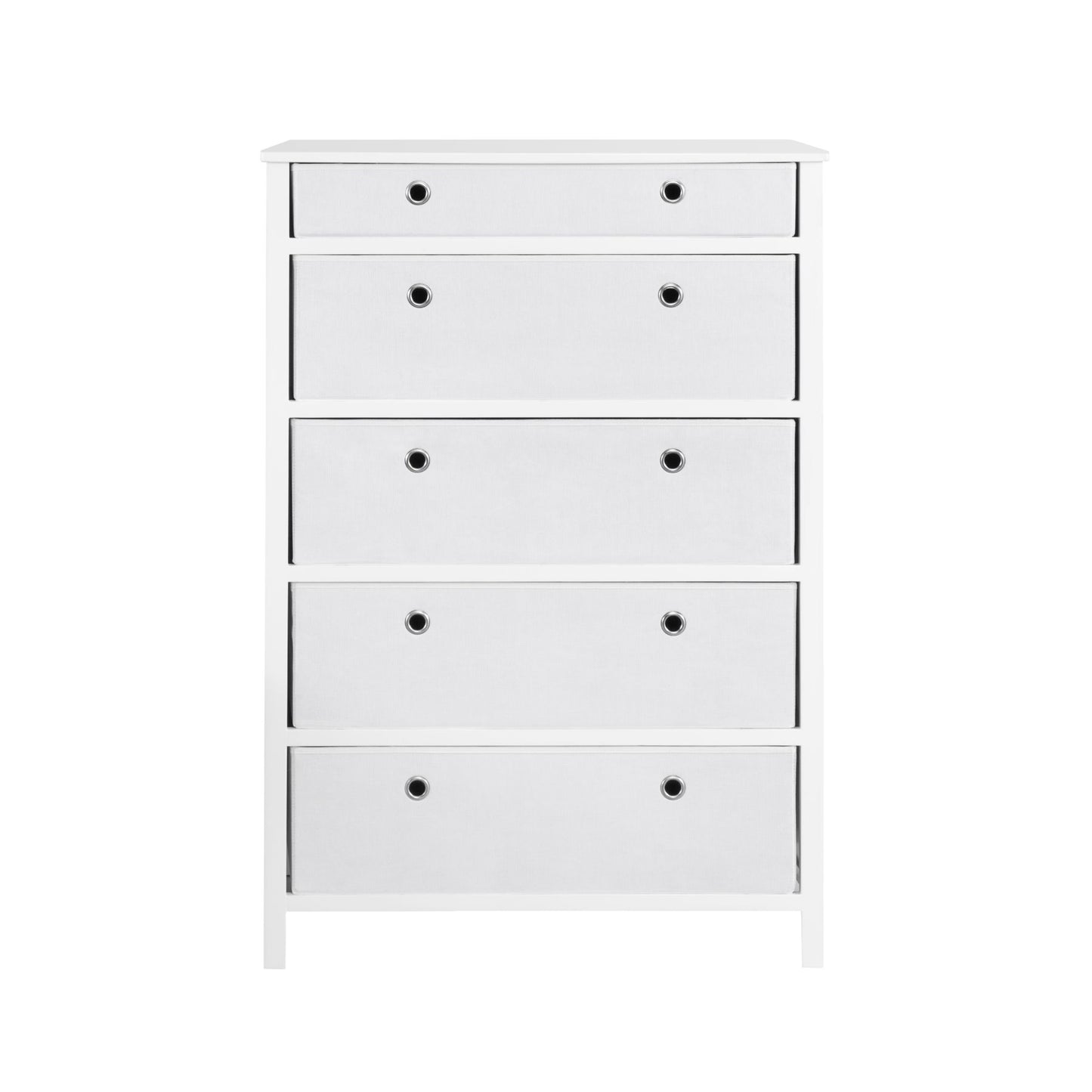 Traditional Elegance EZhome Foldable Furniture 5 Drawer Tall Dresser 45” x 31” x 19” - White