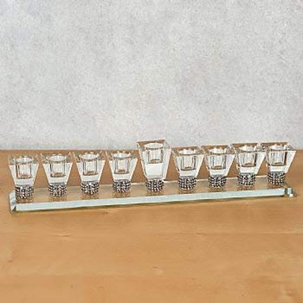 Ben&Jonah Elegant Crystal Menorah-Faux Diamond Stud Decoration-13 1/4" x 2 1/4" x 2 1/4"…