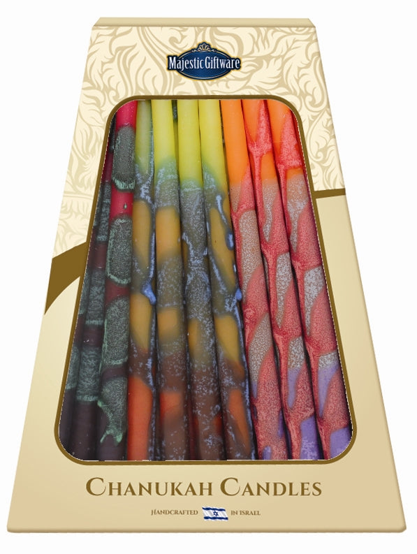 Ben&Jonah Safed Chanukah Candles - 45 Pack -Orange/Yellow/Purple 6"