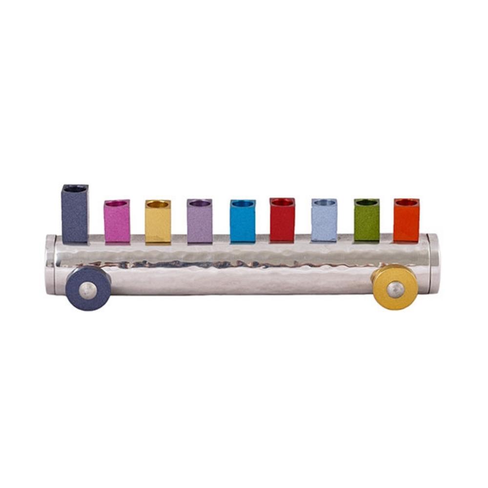 Ben&Jonah Chanukah Menrorah - Small Train - Multicolor 2.5" x 7.5" x 2"