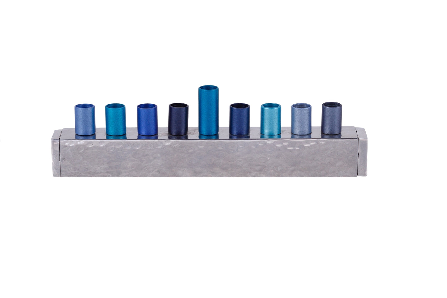 Ben&Jonah Small Chanukah Menrorah - Strip - Blue - 7.5" x 2" x 1"