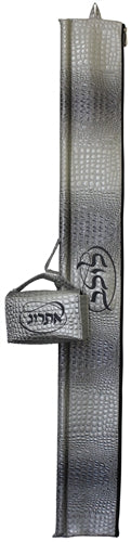 Ben and Jonah Vinyl Lulav and Esrog Bag Set- Grey Croc- Grey Embroidery Circle Style