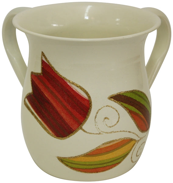 Ben and Jonah Stainless Steel Washing Cup- Red Tulip Design