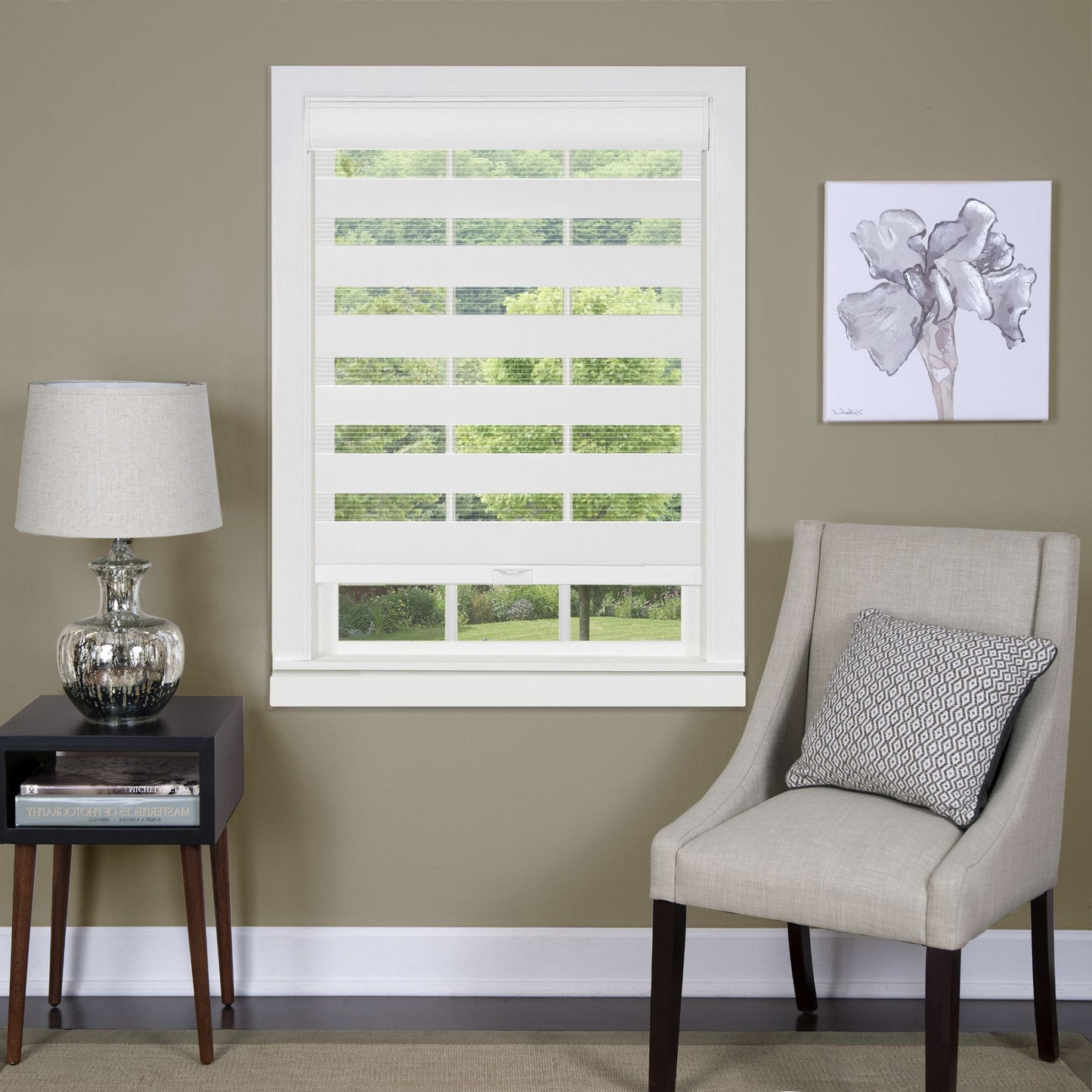 Traditional Elegance Cordless Sublime Sheer Double Layered Shade 48x72 - White