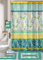 18-Piece Bathroom Set - Total makeover - Includes Fabric Shower Curtain, Bath Rug & Contour Rug, 3 Towels and 12 Hooks