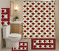 18-Piece Bathroom Set - Total makeover - Includes Fabric Shower Curtain, Bath Rug & Contour Rug, 3 Towels and 12 Hooks