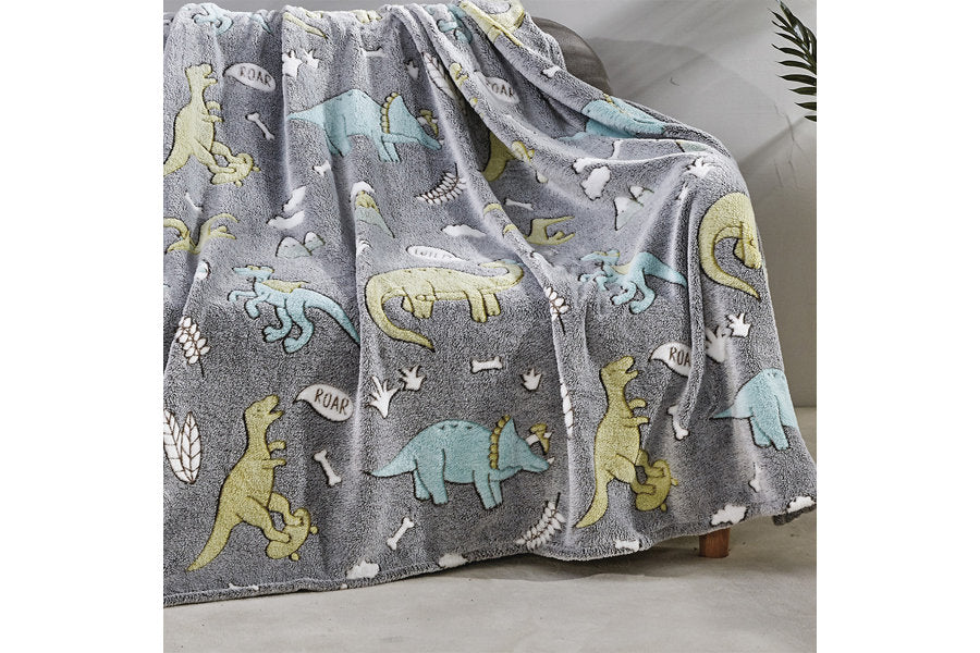 Ben & Jonah Glow In The Dark Throw Blanket – 50 X 70 Inch Soft Polyester, Luminous Design For Cozy Nights