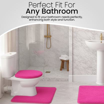 Soft Comfort Plush 3-Piece Bath Rug Set with Non-Skid Backing