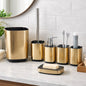 6-piece Acrylic Bathroom Accessory Set With Trash Can & Soap Pump