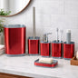 6-piece Acrylic Bathroom Accessory Set With Trash Can & Soap Pump