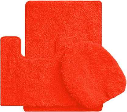 Simple Elegance by Ben&Jonah 3 Piece Bath Rug Set: 1 Bath Rug , 1 Contour Mat and 1 Toilet Seat Cover