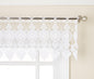 Medallion Tailored Window Curtain Valance, 35" x 12", White