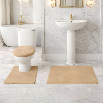 Soft Comfort Plush 3-Piece Bath Rug Set with Non-Skid Backing