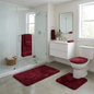 3-Piece Bathroom Rug Set, Soft Microfiber Bath Mat, Contour Rug & Toilet Lid Cover with Non-Slip Backing, Absorbent & Plush