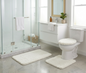 3-Piece Bathroom Rug Set, Soft Microfiber Bath Mat, Contour Rug & Toilet Lid Cover with Non-Slip Backing, Absorbent & Plush