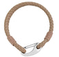 Ben&Jonah Thin Bracelet Double Leather Braid Line With Stainless Steel Finishing Hook 8.5 Inches Long.
