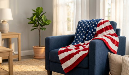 American Flag Ultra Lush Oversized Throw Blanket 50x70, Patriotic Stars and Stripes Plush Fleece, Red White Blue USA 250th Anniversary Independence Day Throw for Couch Bed Sofa
