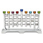 Ben&Jonah Aluminum Metal Menorah-Wall of Freedom with Colored Caps 11 1/4" L x 6 1/2" H