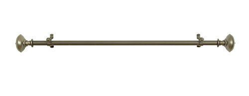 Lorraine Collection Elegant Metal Window Curtain Rod - Othello Pewter (66 inch -120 inch )