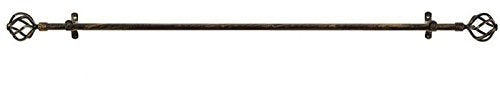 Park Avenue Collection Metallo Decorative Rod & Finial Avalon Black/Gold 28-48