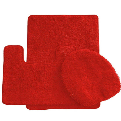 Simple Elegance by Ben&Jonah 3 Piece Bath Rug Set: 1 Bath Rug , 1 Contour Mat and 1 Toilet Seat Cover