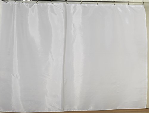 Royal Bath Extra Wide Water Repellant Fabric Shower Curtain Liner with Weighted Hem (108 inch  x 72 inch ) - White