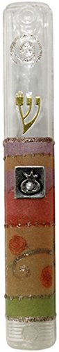 Ultimate Judaica Mezuzah Case Lucite 10cm Peach